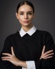 Tailor Made Oversized Round Neck Knit Black Πουλόβερ Tailor Made Oversized Round Neck Knit Black Πουλόβερ