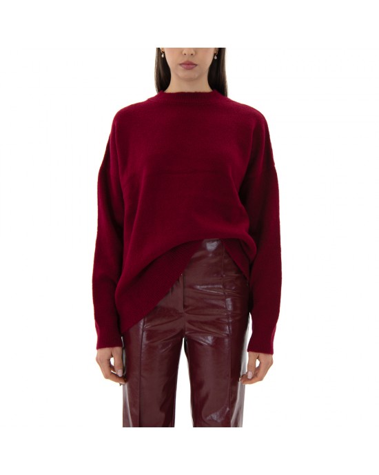 Tailor Made Oversized Round Neck Knit Bordeaux Πουλόβερ Tailor Made Oversized Round Neck Knit Bordeaux Πουλόβερ
