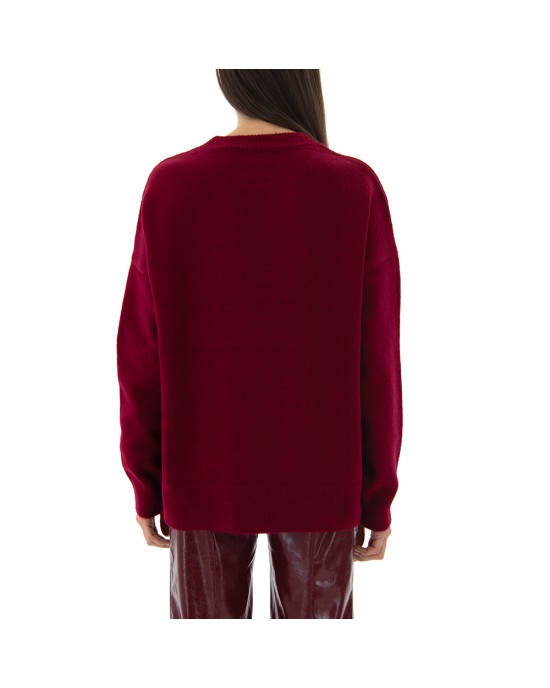 Tailor Made Oversized Round Neck Knit Bordeaux Πουλόβερ Tailor Made Oversized Round Neck Knit Bordeaux Πουλόβερ
