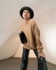 Tailor Made Oversized Round Neck Knit Camel Πουλόβερ Tailor Made Oversized Round Neck Knit Camel Πουλόβερ