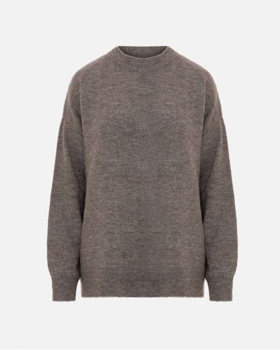 Tailor Made Oversized Round Neck Knit Grey Πουλόβερ Tailor Made Oversized Round Neck Knit Grey Πουλόβερ