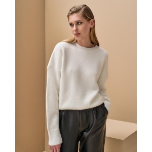 Tailor Made Oversized Round Neck Knit Off White Πουλόβερ Tailor Made Oversized Round Neck Knit Off White Πουλόβερ