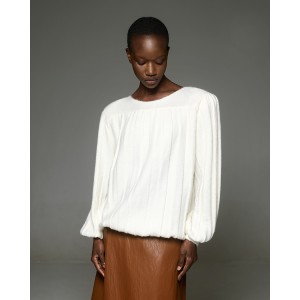 Tailor Made Oversized Nostalgic Wide-neck Knit Off White Πουλόβερ