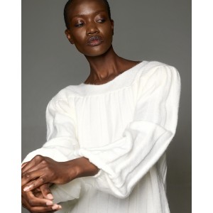 Tailor Made Oversized Nostalgic Wide-neck Knit Off White Πουλόβερ