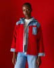 Tailor Made Denim Hood Shoulders & Pocket Red Ζακέτα
