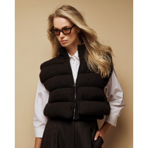 Tailor Made Knit Puffer Vest Black Αμάνικο Τζάκετ