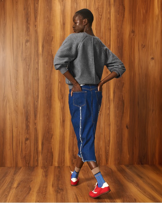Tailor Made Knit Reglan With Long Pat Πουλόβερ