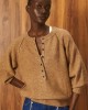 Tailor Made Knit Reglan With Long Pat Camel Πουλόβερ