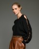 Tailor Made Knit Regal With Gold Buttons On Sleeves Black Πουλόβερ
