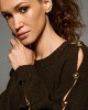 Tailor Made Knit Regal With Gold Buttons On Sleeves Coffee Πουλόβερ