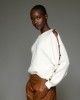 Tailor Made Knit Regal With Gold Buttons On Sleeves Off White Πουλόβερ