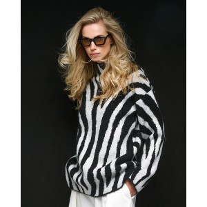 Tailor Made Knit Zebra Black Πουλόβερ