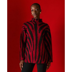 Tailor Made Knit Zebra Bordeaux Πουλόβερ