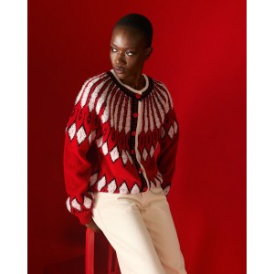 Tailor Made Knit With Red Norwegian Jacquard Red Ζακέτα