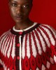 Tailor Made Knit With Red Norwegian Jacquard Red Ζακέτα