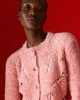 Tailor Made Handmade Embroidered Knit Pink Ζακέτα