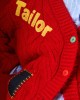 Tailor Made Cable-Knit With Embroidered Tailor Logo Red Ζακέτα