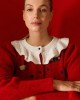 Tailor Made Dogs Embroidered & White Collar Red Knit Ζακέτα
