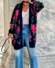 Tailor Made Oversized Flowers Knit Black Ζακέτα