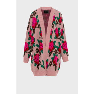 Tailor Made Oversized Flowers Knit Pink Ζακέτα Tailor Made Oversized Flowers Knit Pink Ζακέτα
