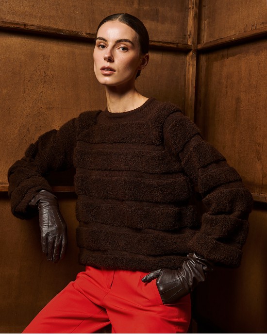 Tailor Made Two Knit Ways Coffee Πουλόβερ Tailor Made Two Knit Ways Coffee Πουλόβερ