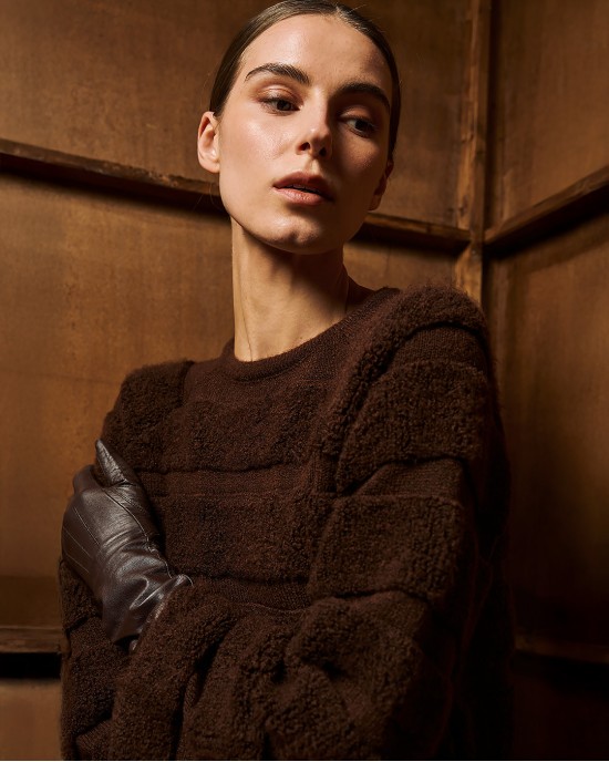 Tailor Made Two Knit Ways Coffee Πουλόβερ Tailor Made Two Knit Ways Coffee Πουλόβερ