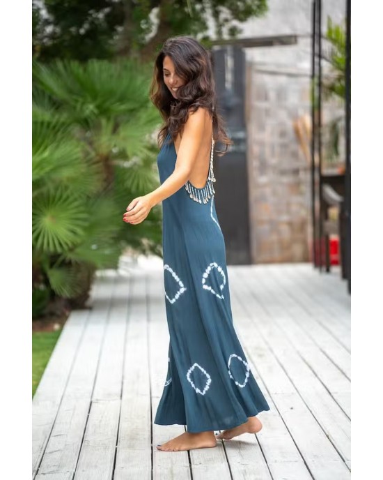 Tarifa Soul Lanzarote Open Back Blue Φόρεμα