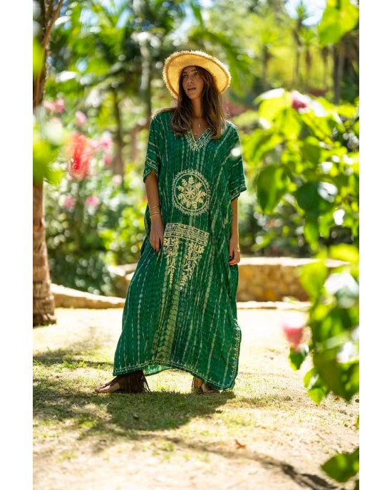 Tarifa Soul Maxi Kaftan Waikiki Green Φόρεμα