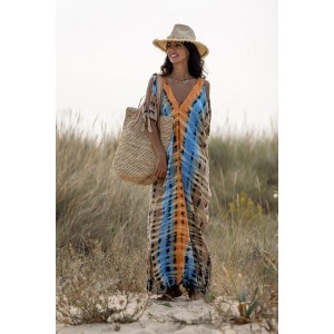 Tarifa Soul Cancun Maxi Tunic Beige Φόρεμα