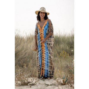 Tarifa Soul Cancun Maxi Tunic Beige Φόρεμα