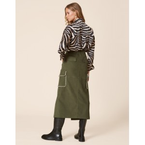 House Of Angels Strass Khaki Midi Φούστα