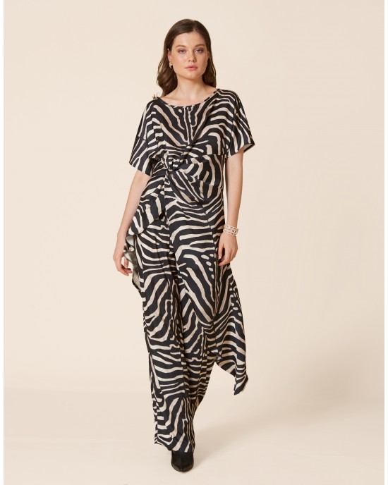 House Of Angels Zebra Print Black/White Μπλούζα