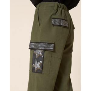 House Of Angels Stars Cargo Khaki Παντελόνι