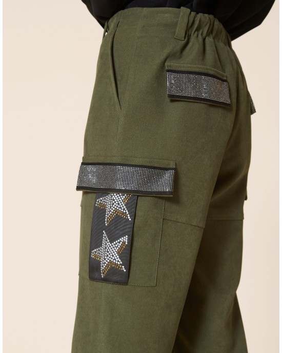 House Of Angels Stars Cargo Khaki Παντελόνι