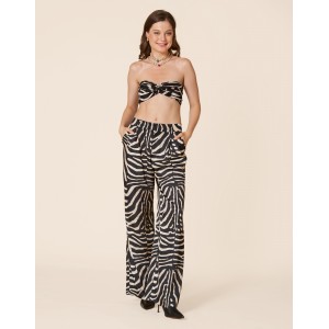 House Of Angels Zebra Print Black/White Παντελόνι