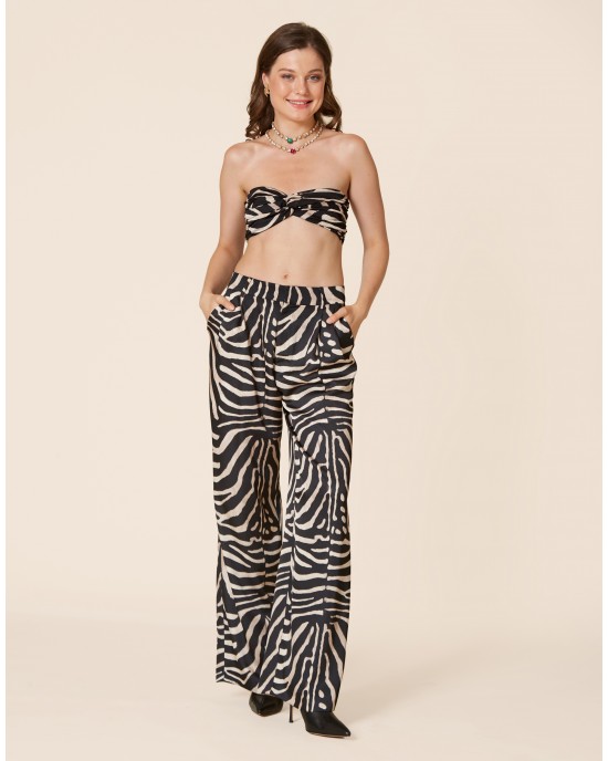 House Of Angels Zebra Print Black/White Παντελόνι