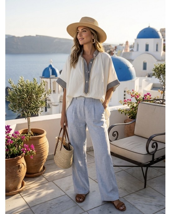 The Solaya World Tunic/Πουκάμισο Mao White