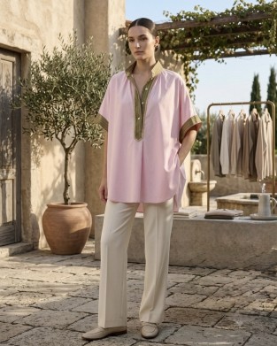 The Solaya World Tunic/Πουκάμισο Oversized Mao Pink