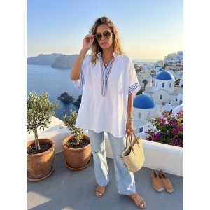 The Solaya World Tunic/Πουκάμισο Oversized Mao White