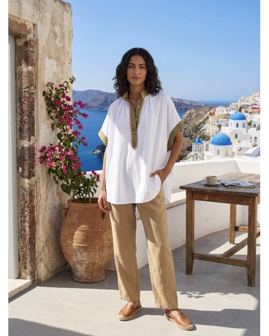 The Solaya World Tunic/Πουκάμισο Mao White