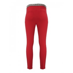 Twenty-29 Slim Cigarette With Lurex Waistband Red Παντελόνι