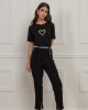 Twenty-29 Jewely Heart Black T-shirt Μπλούζα