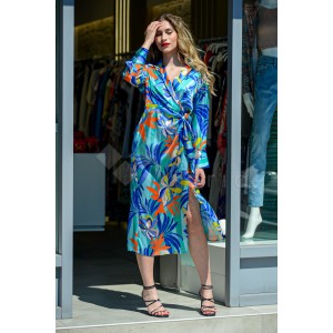 Twenty 29 Midi Krouaze Print Blue Φόρεμα