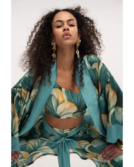 Type Love Coral Reef Satin Κιμονό