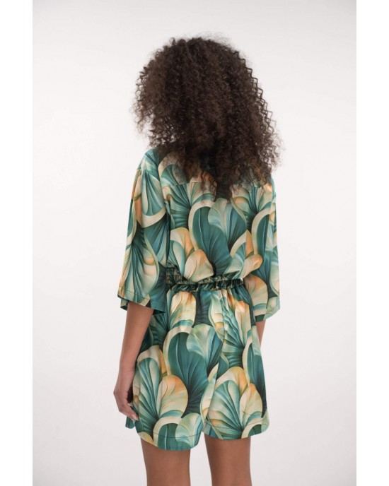 Type Love Coral Reef Satin Πουκάμισο