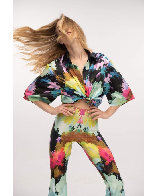 Type Love Flared Flower Bomb Παντελόνι