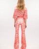 Type Love Flared Zebra Coral Παντελόνι