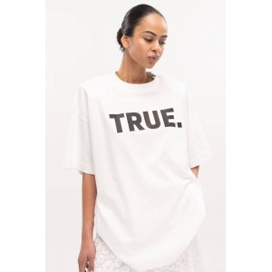Type Love Oversized T-shirt True Kiss White Μπλούζα