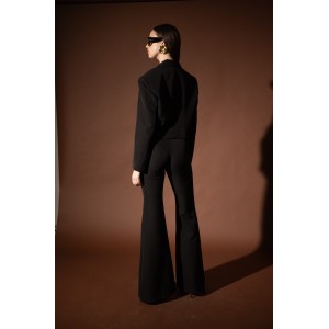 Type Love Black Flared Mafin Παντελόνι