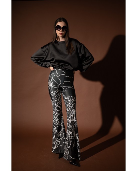 Type Love Dark Bloom Flared Παντελόνι